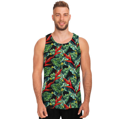 Banana Leaf Hawaiian Pattern Print Men's Tank Top