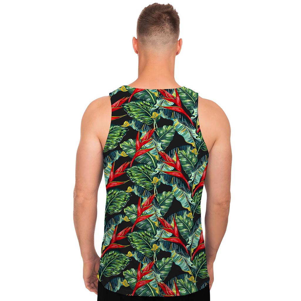 Banana Leaf Hawaiian Pattern Print Men's Tank Top