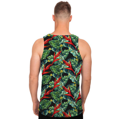 Banana Leaf Hawaiian Pattern Print Men's Tank Top