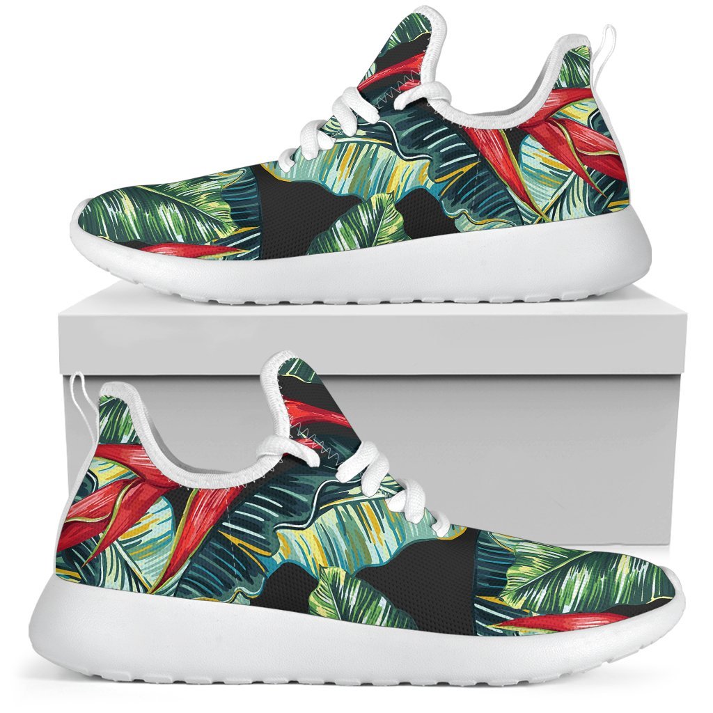 Banana Leaf Hawaiian Pattern Print Mesh Knit Shoes GearFrost