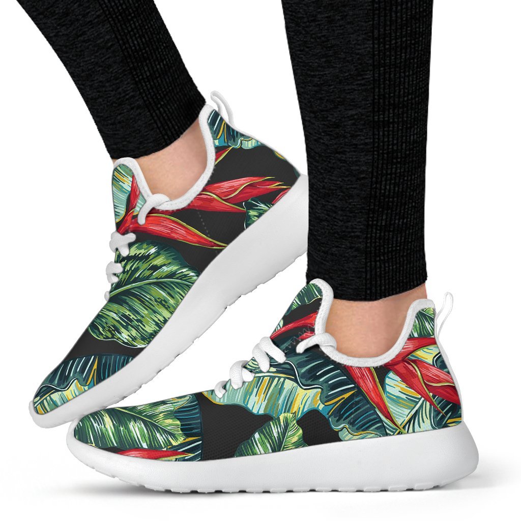 Banana Leaf Hawaiian Pattern Print Mesh Knit Shoes GearFrost