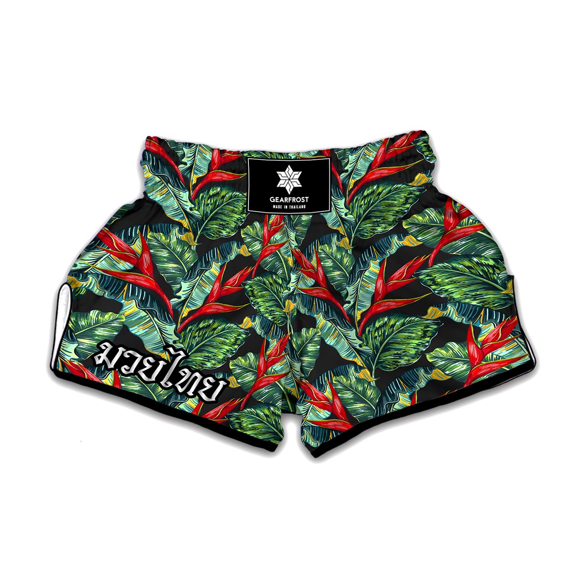 Banana Leaf Hawaiian Pattern Print Muay Thai Boxing Shorts