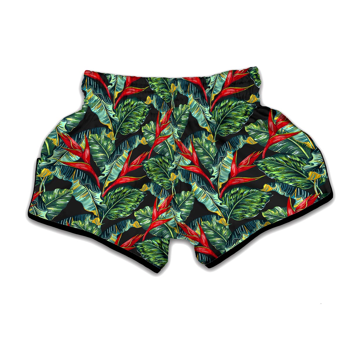 Banana Leaf Hawaiian Pattern Print Muay Thai Boxing Shorts