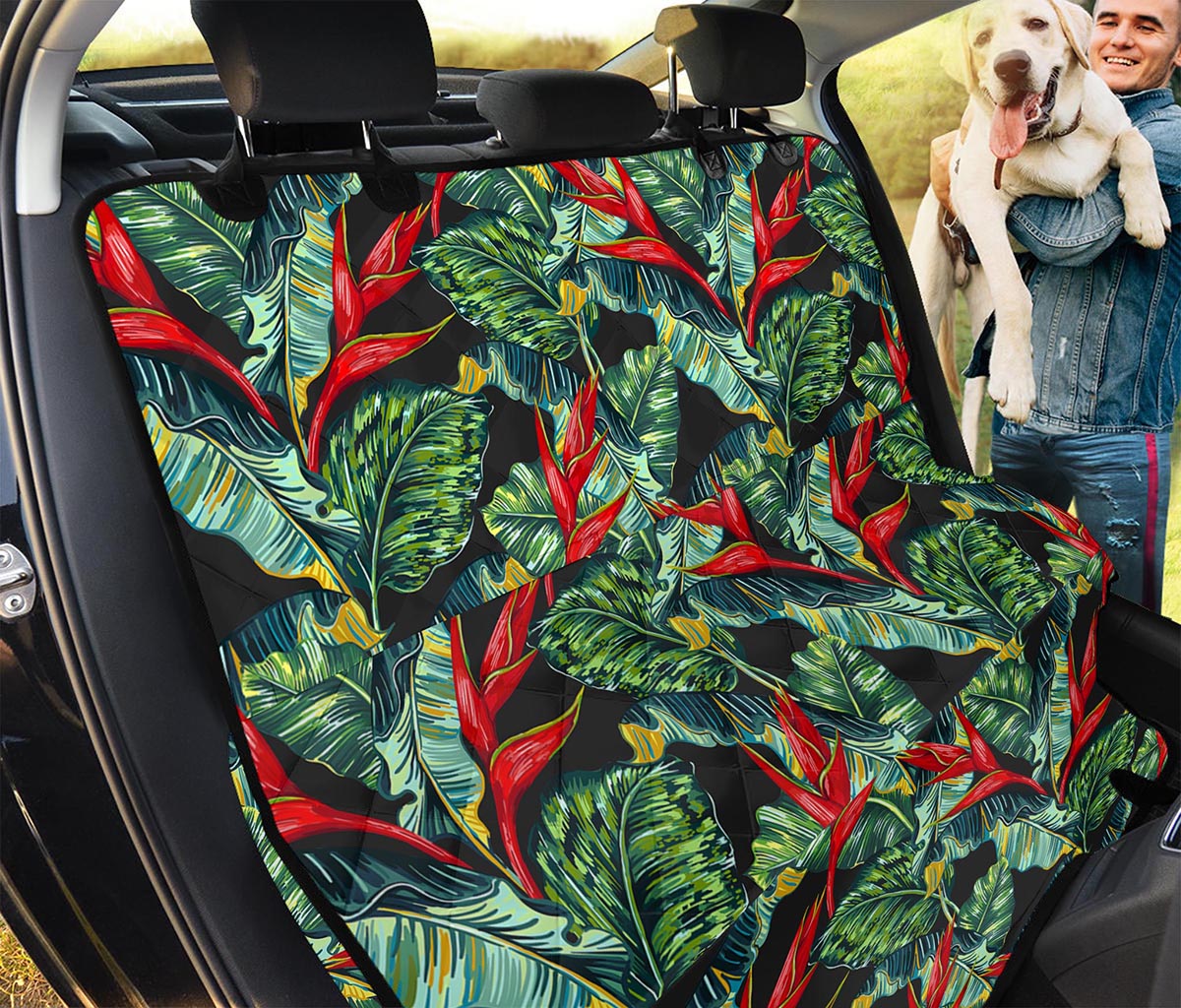 Banana Leaf Hawaiian Pattern Print Pet Car Back Seat Cover