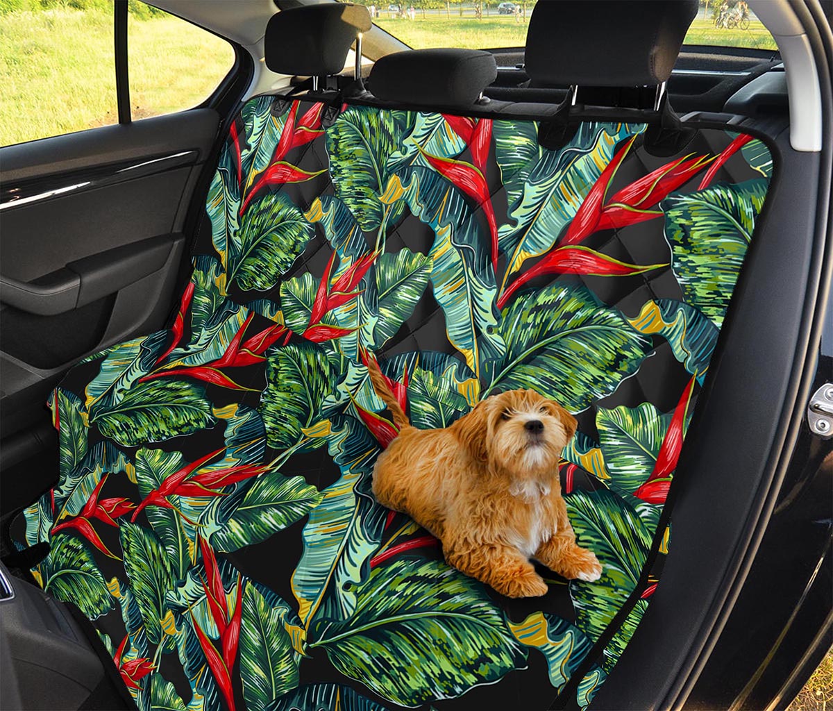 Banana Leaf Hawaiian Pattern Print Pet Car Back Seat Cover