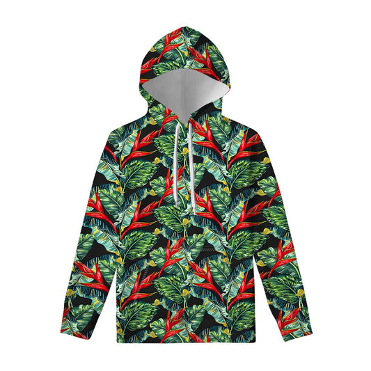 Banana Leaf Hawaiian Pattern Print Pullover Hoodie