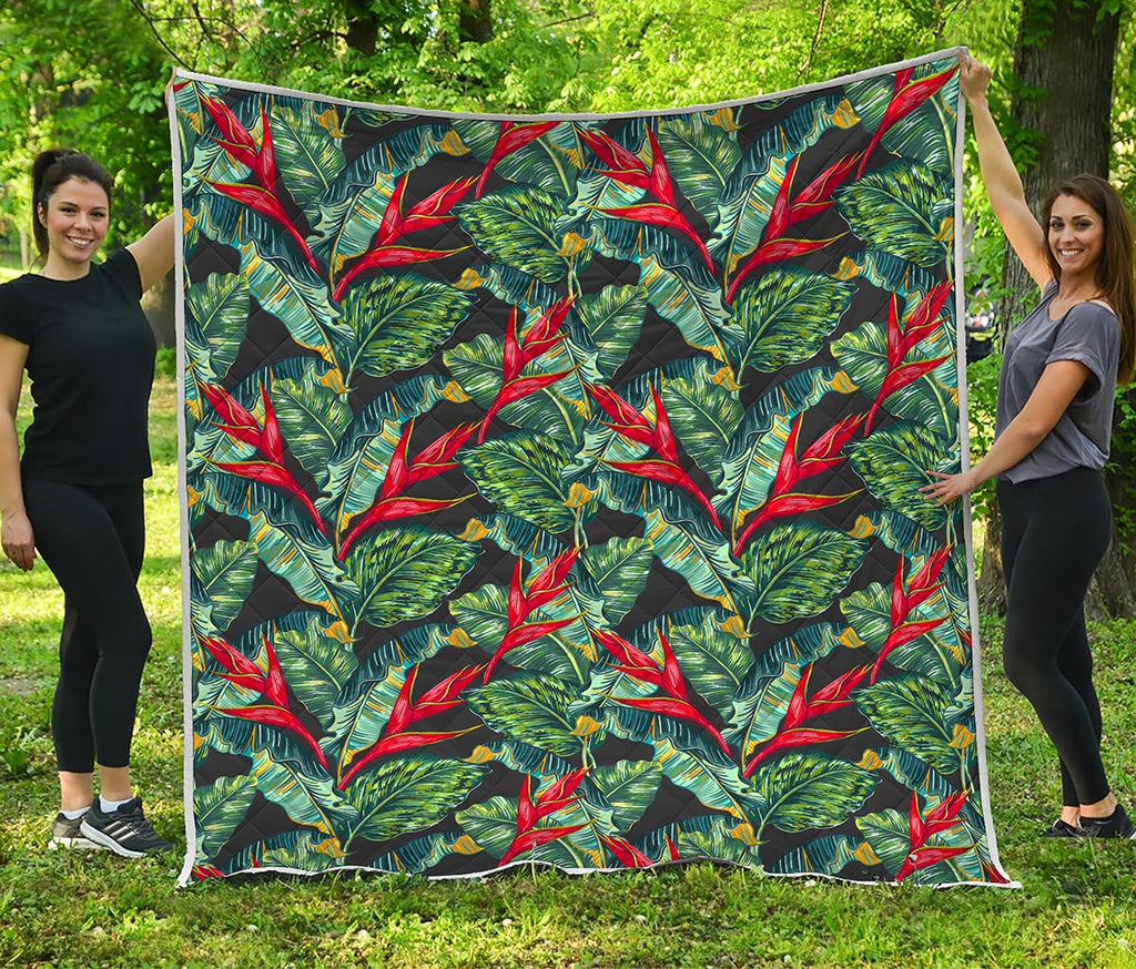 Banana Leaf Hawaiian Pattern Print Quilt