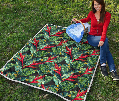 Banana Leaf Hawaiian Pattern Print Quilt