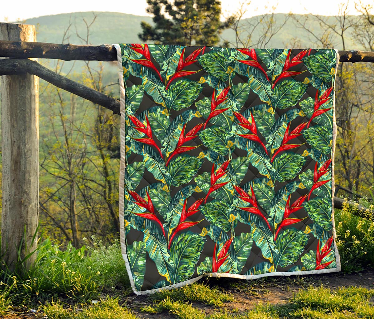 Banana Leaf Hawaiian Pattern Print Quilt