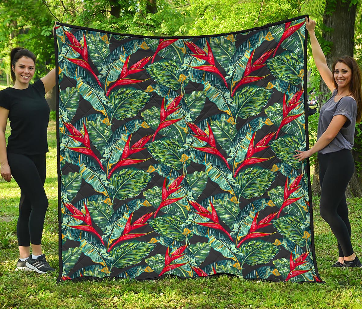 Banana Leaf Hawaiian Pattern Print Quilt
