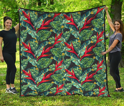 Banana Leaf Hawaiian Pattern Print Quilt