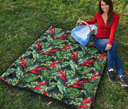 Banana Leaf Hawaiian Pattern Print Quilt