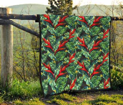 Banana Leaf Hawaiian Pattern Print Quilt