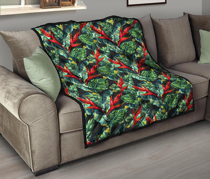 Banana Leaf Hawaiian Pattern Print Quilt