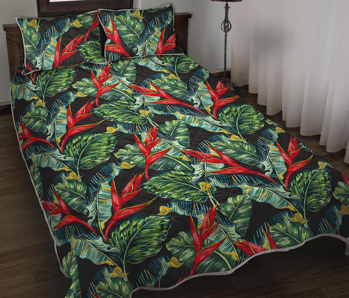 Banana Leaf Hawaiian Pattern Print Quilt Bed Set