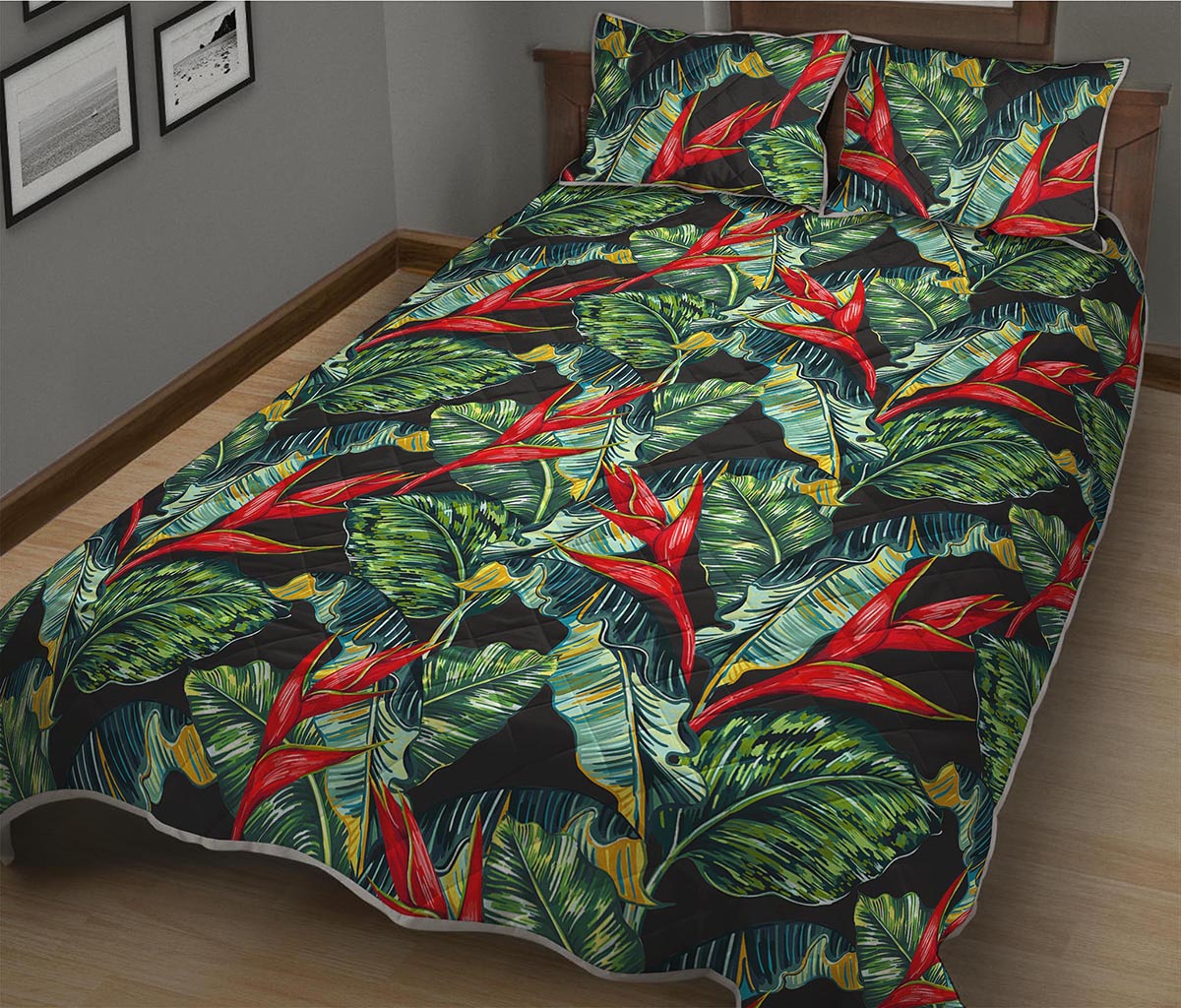 Banana Leaf Hawaiian Pattern Print Quilt Bed Set