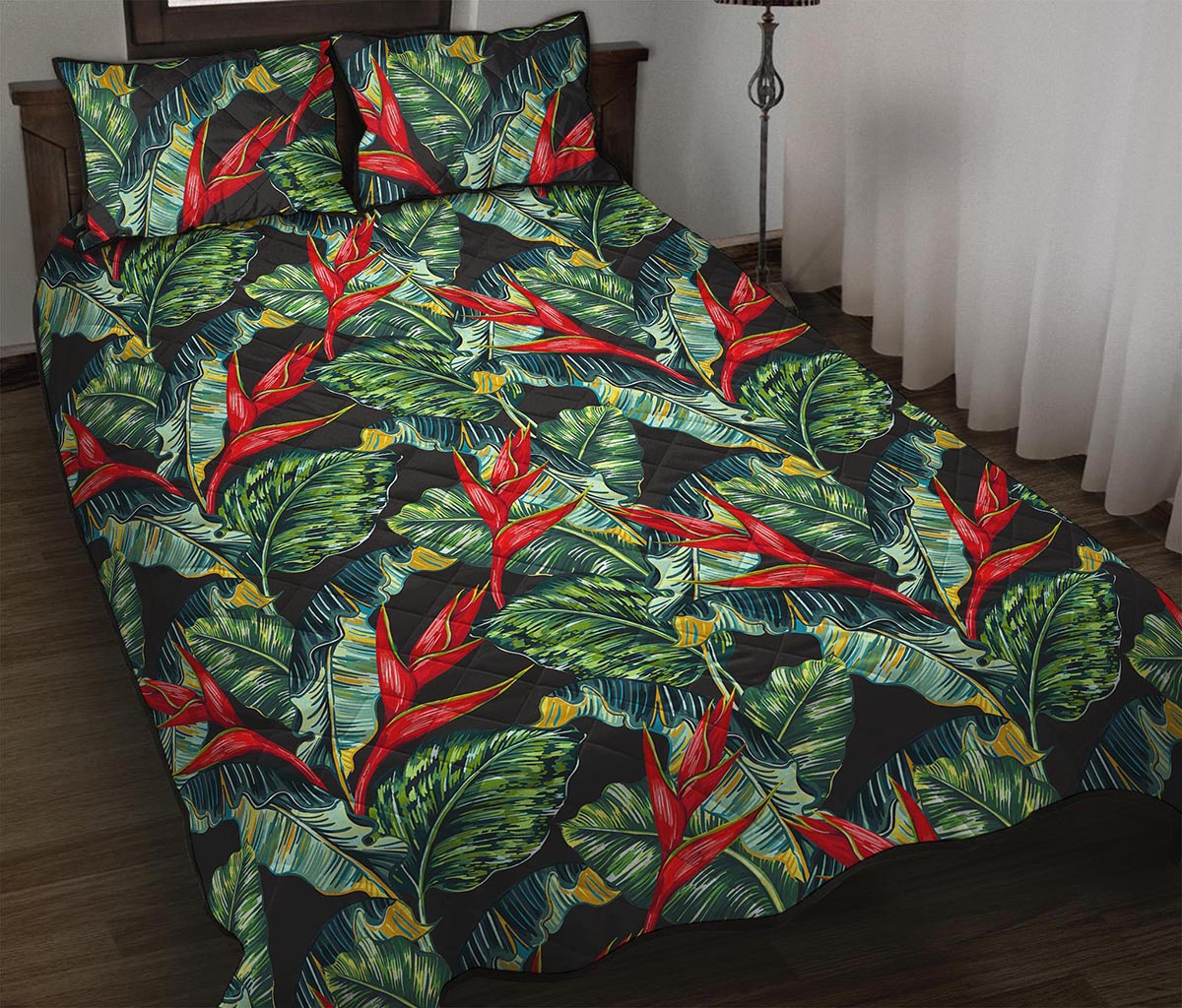 Banana Leaf Hawaiian Pattern Print Quilt Bed Set