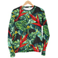Banana Leaf Hawaiian Pattern Print Women's Crewneck Sweatshirt
