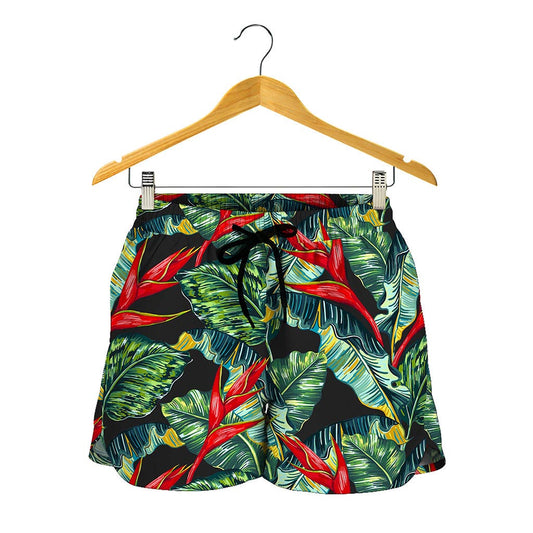 Banana Leaf Hawaiian Pattern Print Women's Shorts