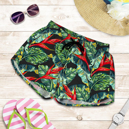 Banana Leaf Hawaiian Pattern Print Women's Shorts