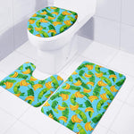 Banana Leaf Pattern Print 3 Piece Bath Mat Set