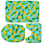 Banana Leaf Pattern Print 3 Piece Bath Mat Set