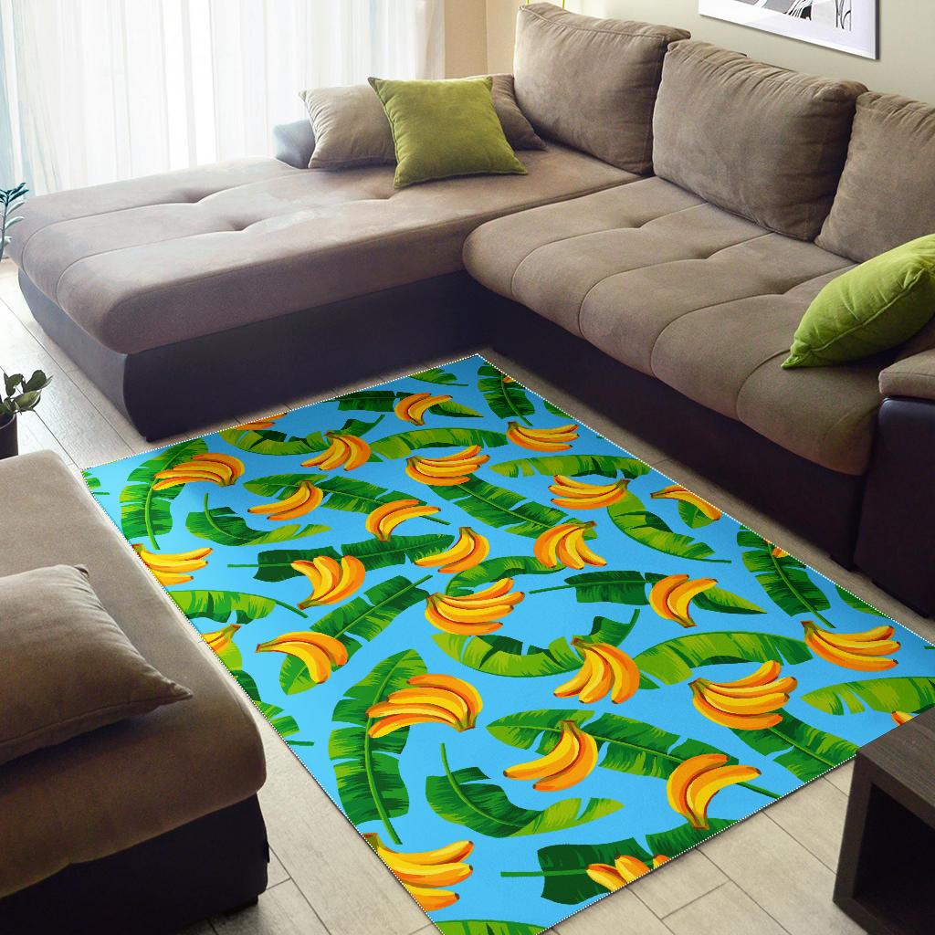 Banana Leaf Pattern Print Area Rug GearFrost