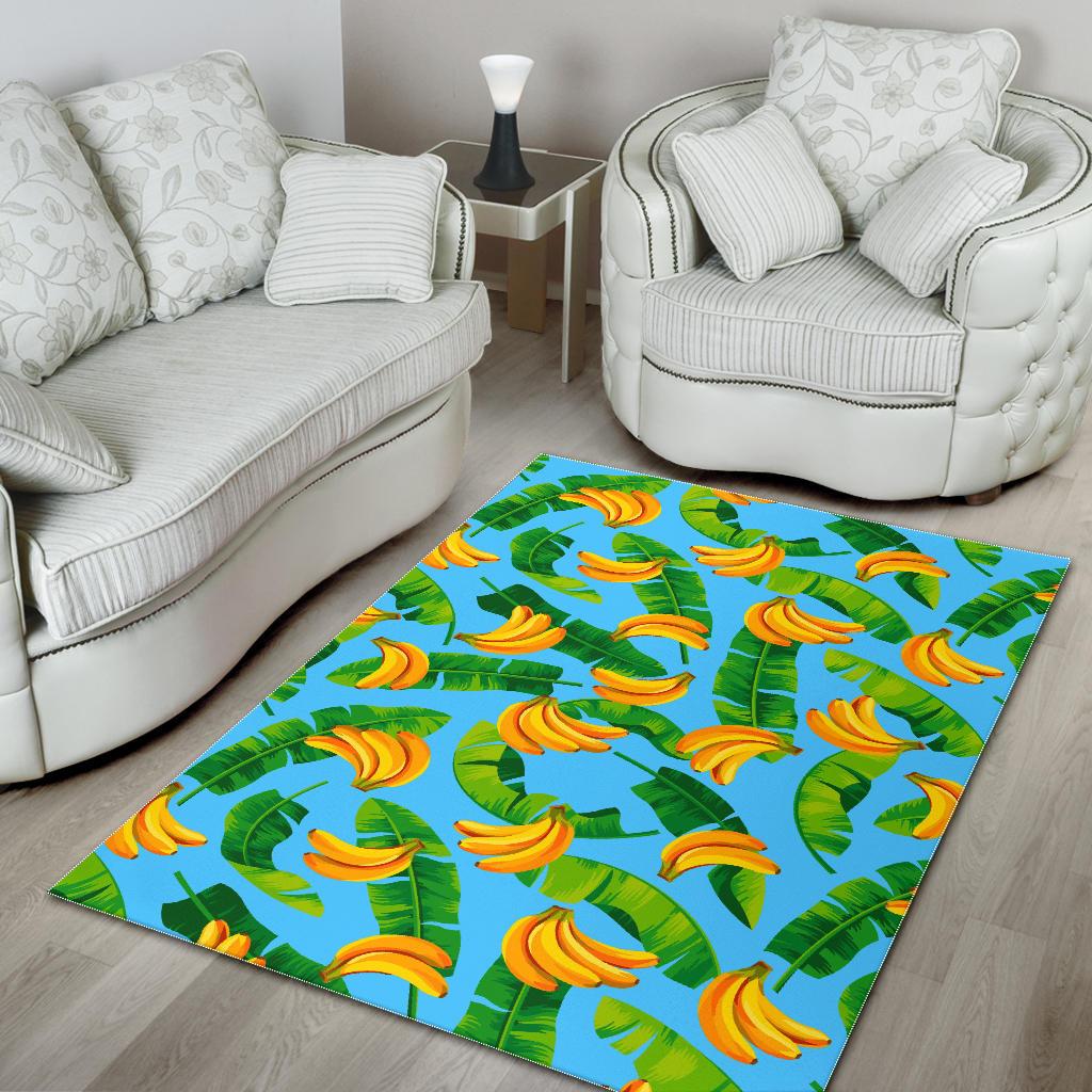 Banana Leaf Pattern Print Area Rug GearFrost