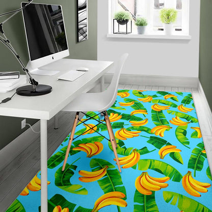 Banana Leaf Pattern Print Area Rug GearFrost