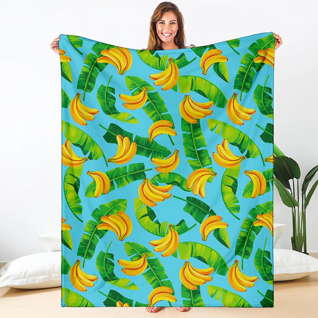 Banana Leaf Pattern Print Blanket