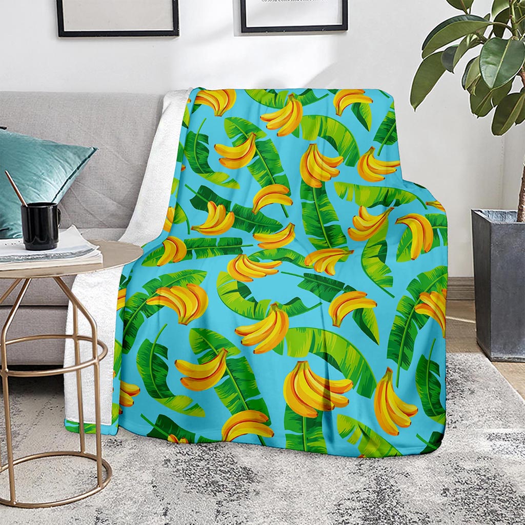 Banana Leaf Pattern Print Blanket
