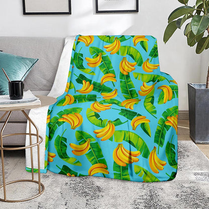 Banana Leaf Pattern Print Blanket
