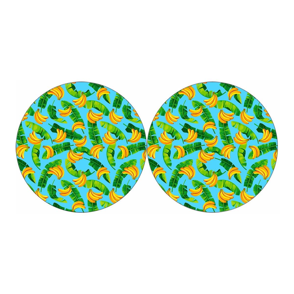 Banana Leaf Pattern Print Car Coasters