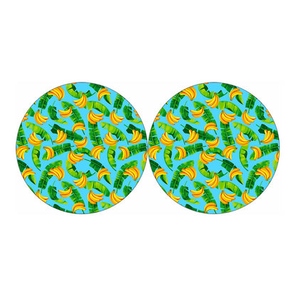 Banana Leaf Pattern Print Car Coasters