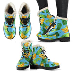 Banana Leaf Pattern Print Comfy Boots GearFrost