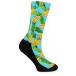 Banana Leaf Pattern Print Crew Socks