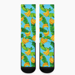 Banana Leaf Pattern Print Crew Socks