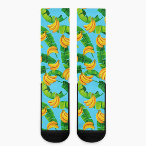 Banana Leaf Pattern Print Crew Socks