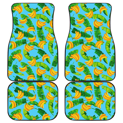 Banana Leaf Pattern Print Front and Back Car Floor Mats