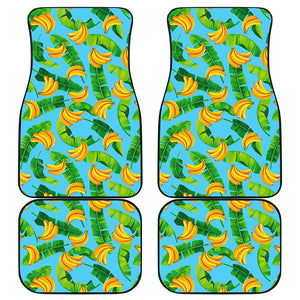 Banana Leaf Pattern Print Front and Back Car Floor Mats