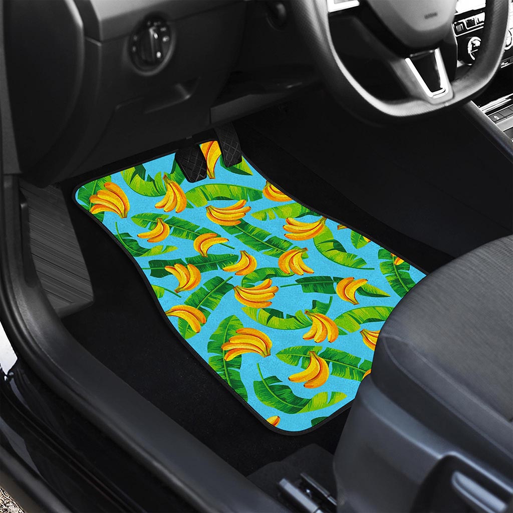 Banana Leaf Pattern Print Front and Back Car Floor Mats