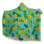 Banana Leaf Pattern Print Hooded Blanket