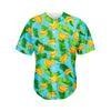 Banana Leaf Pattern Print Men's Baseball Jersey