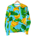 Banana Leaf Pattern Print Men's Crewneck Sweatshirt