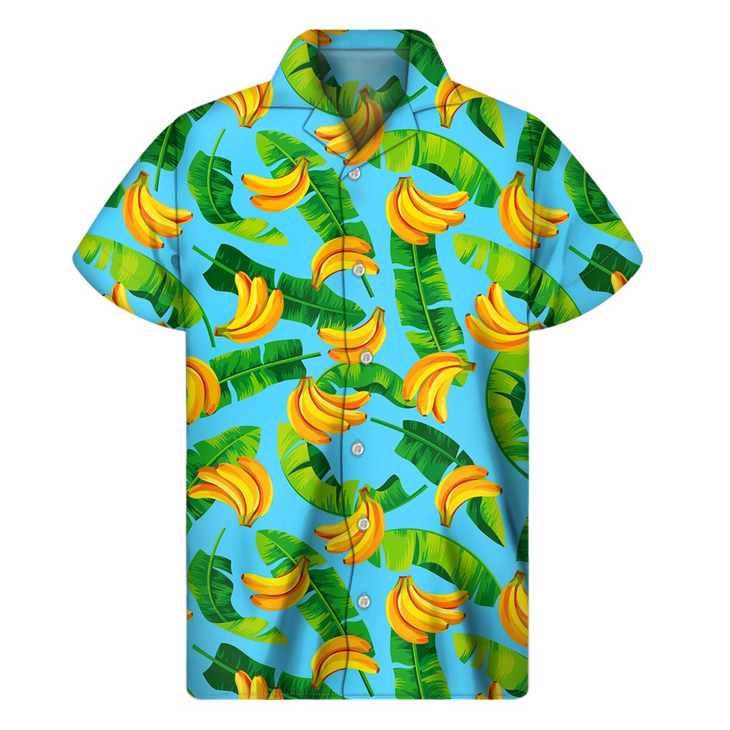 Banana Leaf Pattern Print Men's Short Sleeve Shirt