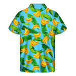 Banana Leaf Pattern Print Men's Short Sleeve Shirt