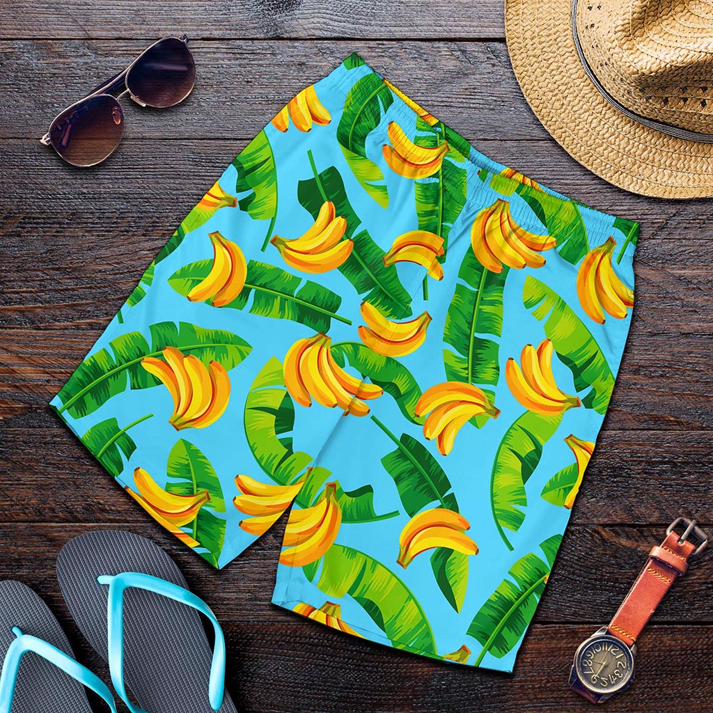 Banana Leaf Pattern Print Men's Shorts