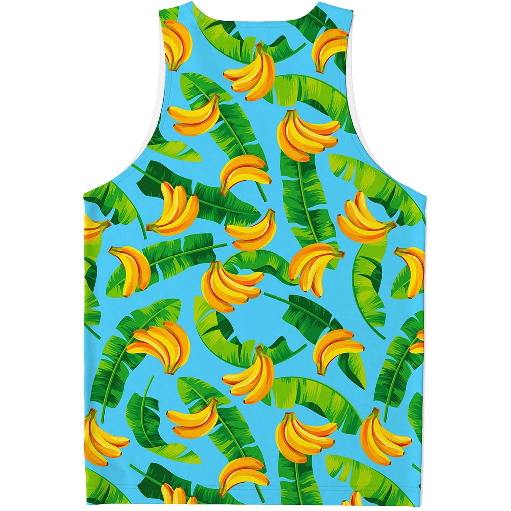 Banana Leaf Pattern Print Men's Tank Top
