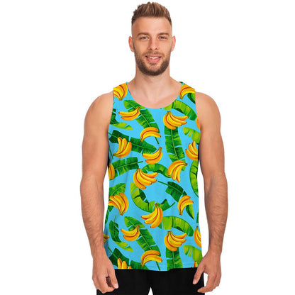 Banana Leaf Pattern Print Men's Tank Top