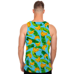 Banana Leaf Pattern Print Men's Tank Top